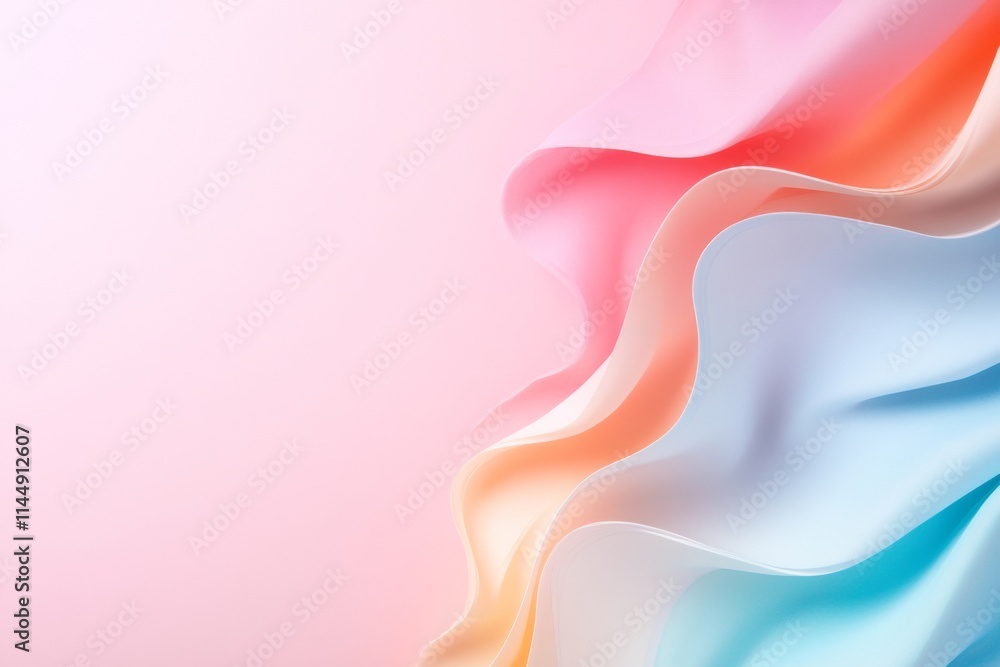 Poster Pastel Financial Flow Geometric Minimalism and Smooth Gradients for Local Finance Concepts