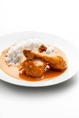 Chicken paprikash with rice