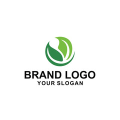  green leaf logo vector illustration