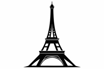 Eiffel tower line art silhouette vector illustration