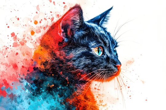 Black cat with blue eyes