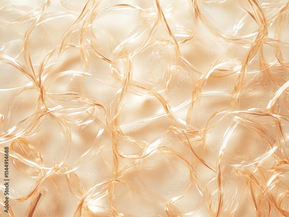 Poster Ethereal Abstract Patterns of Glowing Fibrous Texture in Warm Tones