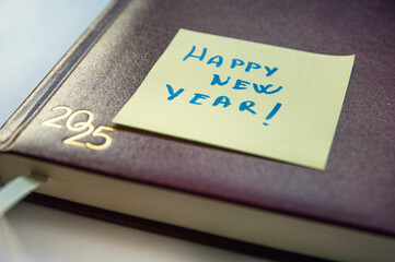 2025 brown diary congratulating a New Year congratulating a New Year