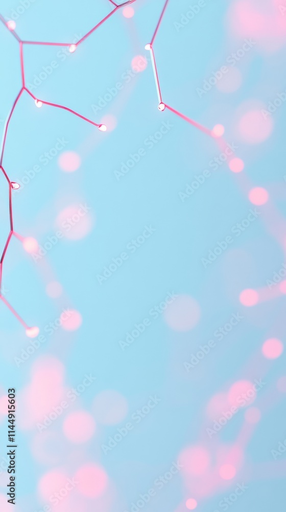 Aufkleber Pastel Network Visualizing Digital Connectivity in Soft Hues