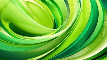 Fototapeta premium Abstract green wavy background. Generative Ai.