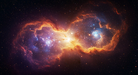 Obraz premium Cosmic Butterfly Nebula Stars Galaxy Space Dust