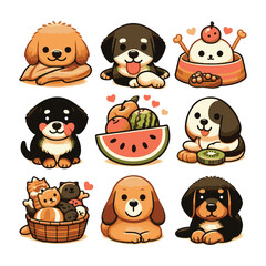 a dog is sitting on the ground with a white background