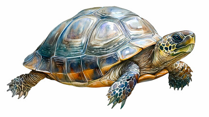 Fototapeta premium Colorful watercolor turtle illustration. Carapace. Illustration