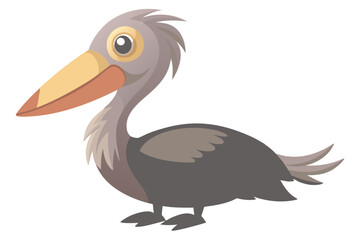 Watercolor Vector of a Cartoon Pelican Animation Isolated on a White Background, Pelican Animation, Vector Illustration for Creative Projects, Unique Hand-Drawn Art for Web and Print,