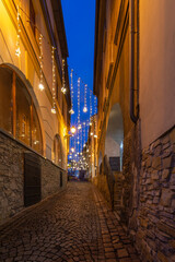 Bielsko-Biała podcienie stary rynek zwm iluminacje świąteczne 