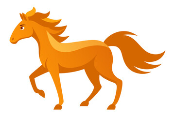 Vector Illustration of Cartoon White Stallion Animation, Painted with Watercolor, Isolated on White Background, White Stallion Animation Vector Art, Cartoon Horse Illustration, Watercolor Stallion Art