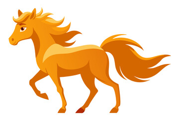 Vector Illustration of Cartoon White Stallion Animation, Painted with Watercolor, Isolated on White Background, White Stallion Animation Vector Art, Cartoon Horse Illustration, Watercolor Stallion Art