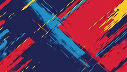 Abstract blue and red geometric background. Generative Ai.