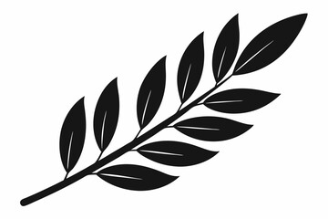 Fototapeta premium olive leaf line art silhouette vector illustration