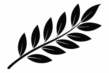 Fototapeta premium olive leaf line art silhouette vector illustration