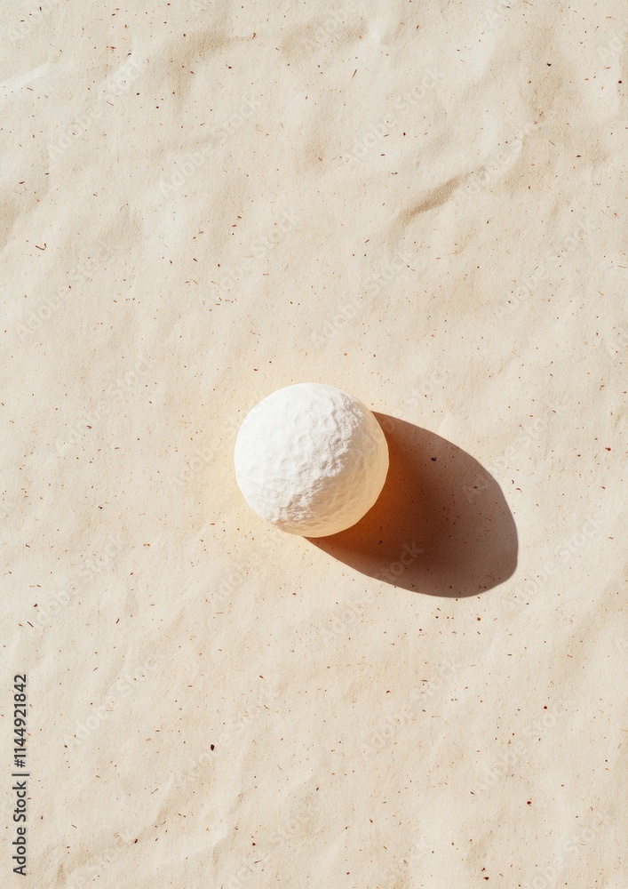 Aufkleber minimalist celestial-inspired scene with textured sphere in sunlight