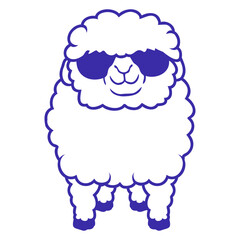 Sheep Sunglasses Party Lamb Cute Cool Farm Animal Design Lover Art Vector Illustration Card T-Shirt Poster Sticker Graphic Print Decorative Drawing Isolated Logo Decoration Symbol Creative Cool Style
