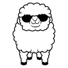 Sheep Sunglasses Party Lamb Cute Cool Farm Animal Design Lover Art Vector Illustration Card T-Shirt Poster Sticker Graphic Print Decorative Drawing Isolated Logo Decoration Symbol Creative Cool Style
