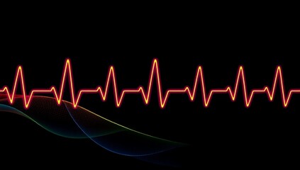 Abstract Heartbeat Waveform Design Illustration
