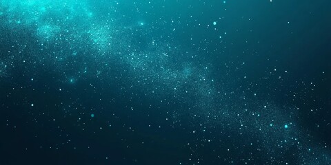 Obraz premium Abstract grainy background teal blue green black color gradient noise texture dark technology web banner design, copy space, Generative AI