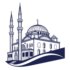 Islamic Mosque Silhouette Vector Illustration for Creative Projects
