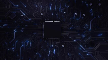 Electronic board Digital Data moving Computer AI chip CPU Circuit Board Artificial intelligence AI, data mining backgrounds. modern Computer Processing data. Motherboard digital chip High tech surface - Powered by Adobe