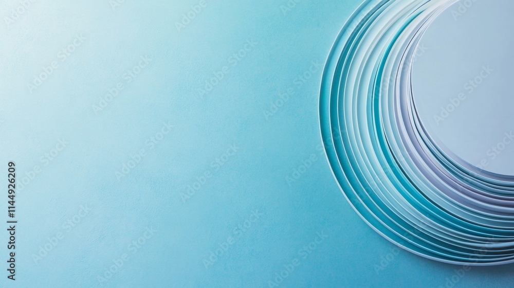 Poster minimalist abstract circles on textured blue background