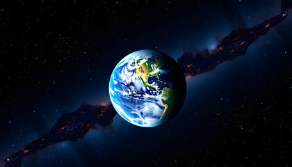 Fototapeta premium earth in the space - Universe background - Europe, simple style, with white tones