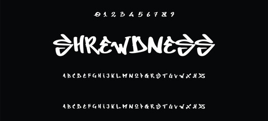 Modern graffiti font effect with highlight and shadow, youth style lettering font © Clark