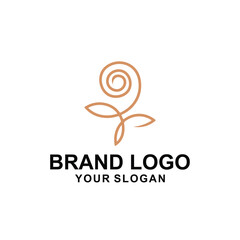 outline flower logo vector illustration