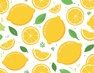 seamless pattern with lemons and oranges