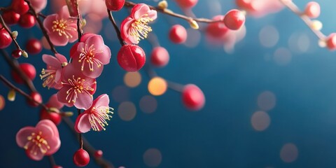 Pink Cherry Blossoms in Spring