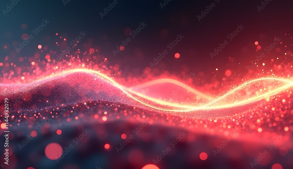 Poster abstract light lines of motion and speed with sparks of red color. light everyday luminous effect. s