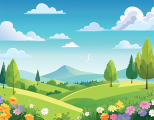 Fototapeta premium landscape with mountains and blue sky