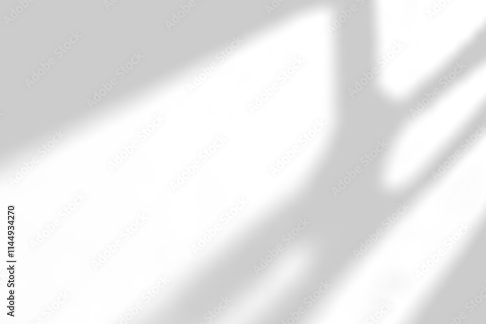 Poster abstract light reflection and grey shadow from window on wall background. gray window shadows and su