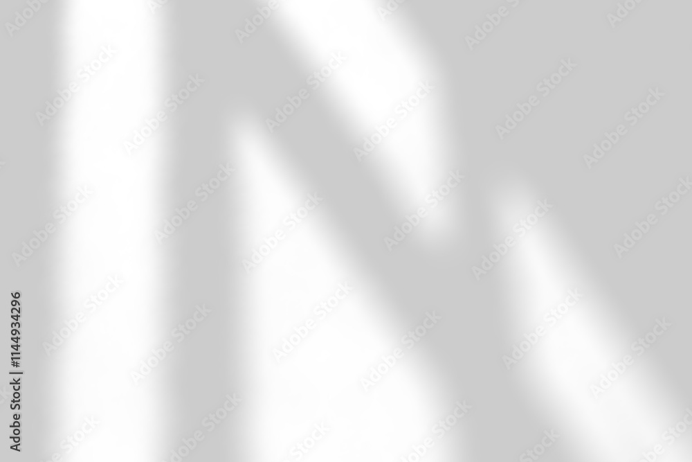 Poster abstract light reflection and grey shadow from window on wall background. gray window shadows and su