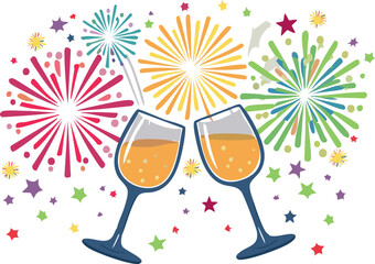new year background with champagne