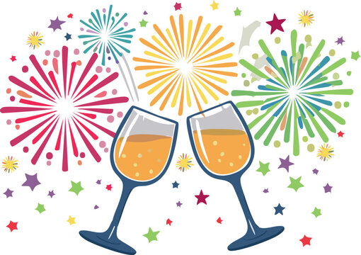 new year background with champagne