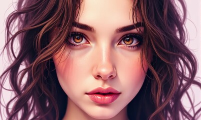 Fototapeta premium A close up of a woman's face with brown eyes