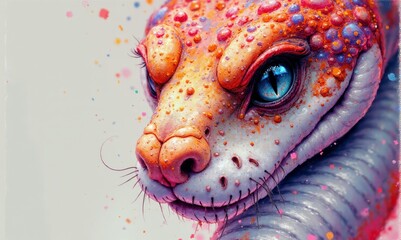 Obraz premium A close up of a lizard with blue eyes