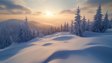 Snowy background in chirstmas