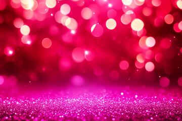 Abstract background with bokeh in pink glitters
