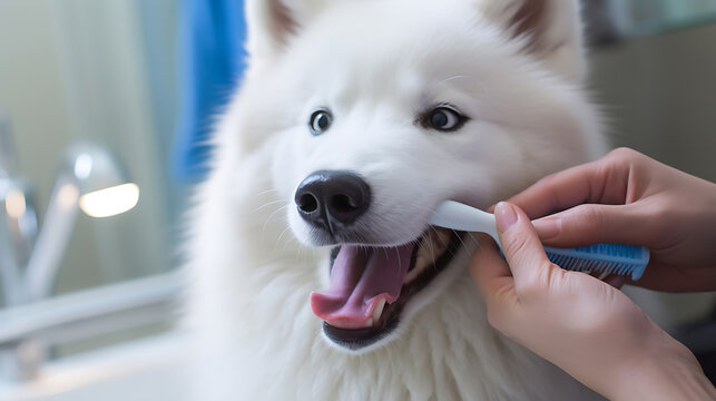 Dog getting a checkup from the veterinar