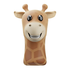 Giraffe Head Emoji 3D Illustration