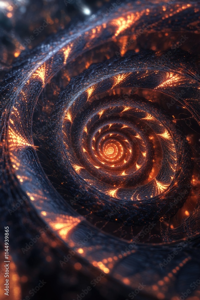 Canvas Prints spiral shaped object on dark background
