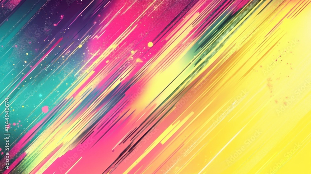 Poster abstract colorful background with dynamic lines and bold hues