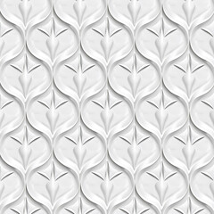 White Embossed Floral Pattern