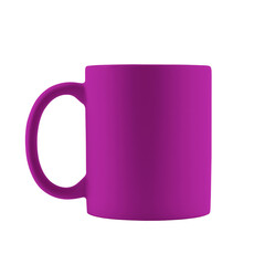 Blank magenta color cup isolated on white. Mockup for design