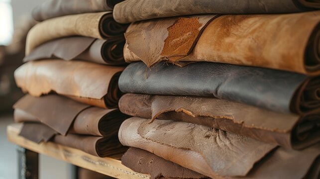 Close-up of luxurious leather with natural imperfections, showcasing artisanal quality.