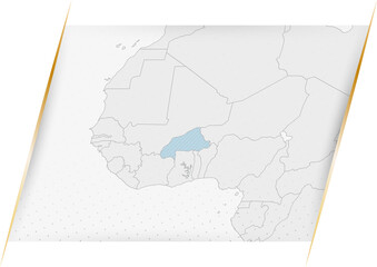Burkina Faso Map in Blue.